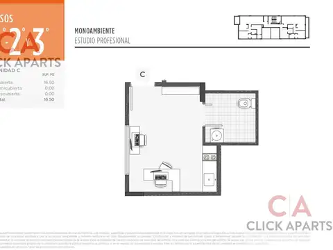 Departamento en Venta de Monoambiente