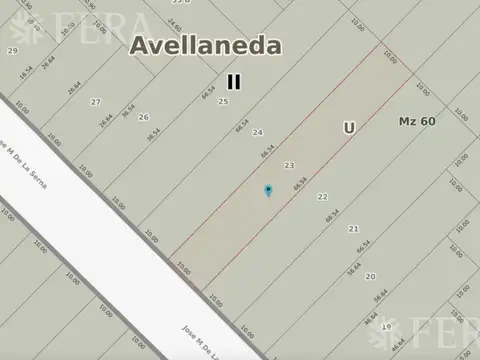 Terreno en Venta 20  mts Frente