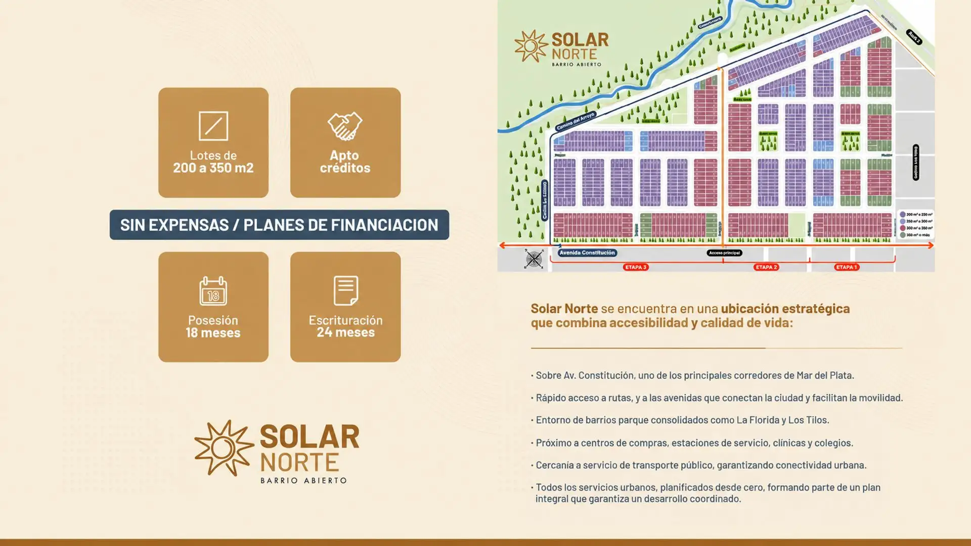 VENTA LOTE BARRIO ABIERTO SOLAR NORTE