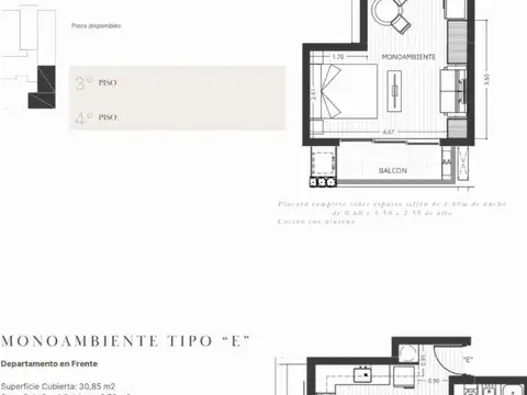 Hermoso dpto Mono y 1 dor en Construccion