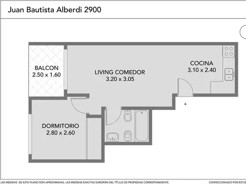 Departamento 2 ambientes con 1 baño