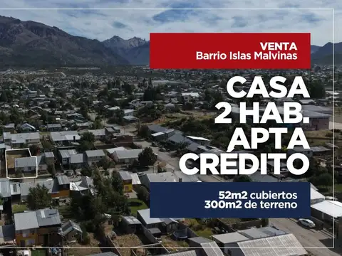 Casa de 2 habitaciones apta crédito