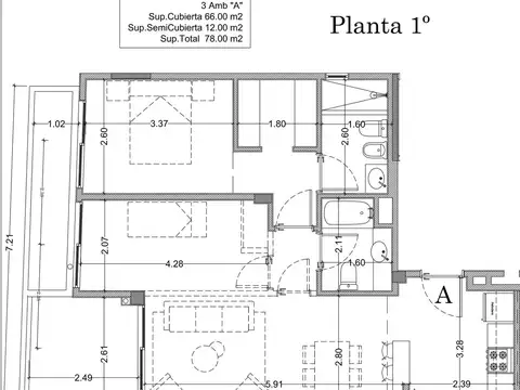 Departamento de 3 ambientes en Venta en Almagro