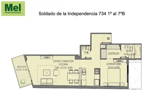 Soldado De La Independencia 700, Piso 5