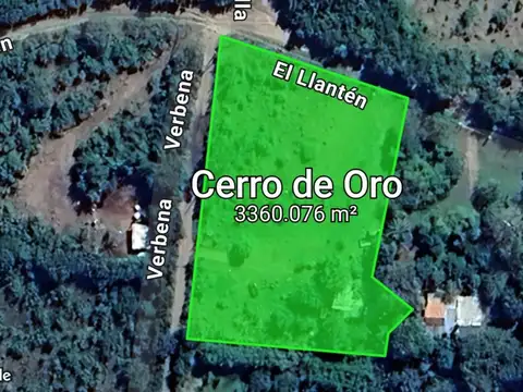 Lote en venta – Cerro de Oro, Merlo (San Luis) – U$D 45.000