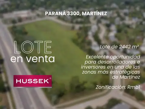 Lote / Terreno en Venta de 2442 m² - Excelente Ubicación en Martínez, San Isidro