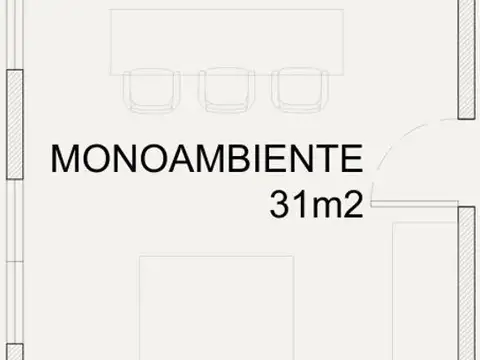 Departamento Monoambiente con 1 baño