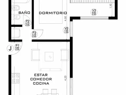 Departamento en Venta de 2 ambientes