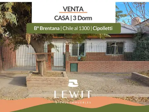 Vende casa | 3 dormitorios | Bº Brentana | Cipolletti | Río Negro