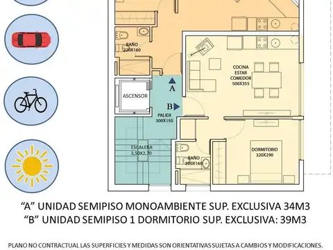 Departamento 2 ambientes con 1 baño