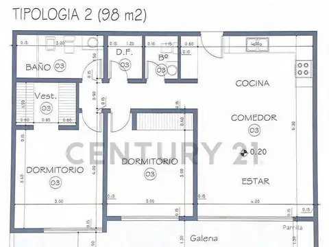 Departamento en Venta de 3 ambientes