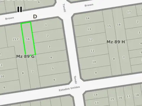 Terreno en Venta 39  mts Fondo