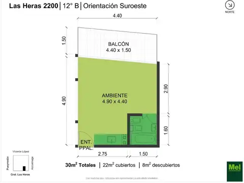 Departamento en Venta de Monoambiente
