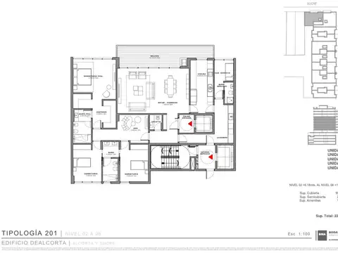 Departamento en el emprendimiento DeAlcorta