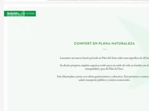 Terreno a la venta- Santa Sofía(Pilar del Este)-