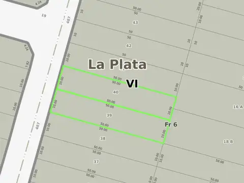 Terreno en Venta 20  mts Frente