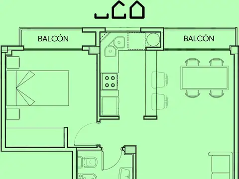 Venta. San Miguel. Departamento 2 amb 45 m con doble balcón