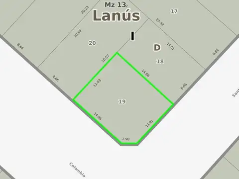LOTE DE TERRENO SOBRE ESQUINA 170M2.