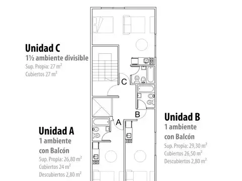 Departamento en Venta de Monoambiente