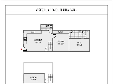 Depto Tipo Casa en Alquiler de 3 ambientes