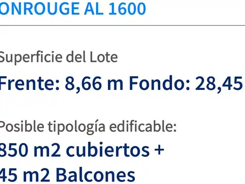 Fonrouge 1647 - Lote - U.S.A.B 2 - PB   4 PISOS