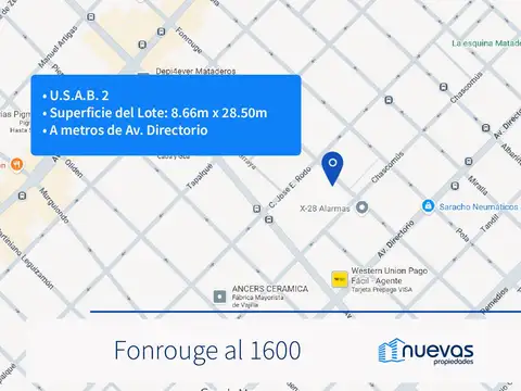 Terreno en Venta en Mataderos, USD 153.000