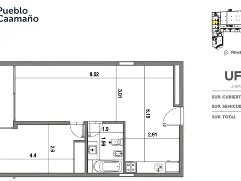 Departamento en Venta de Monoambiente