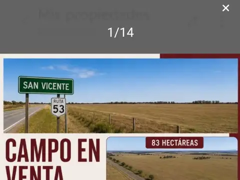 Campo en Venta en San Vicente, Partido de San Vicente