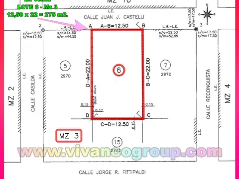 Terreno en Venta de 275,0 m2