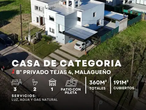 Venta Casa De Categoría De 3 Dormitorios Con Pileta En Tejas 4 – Malagueño