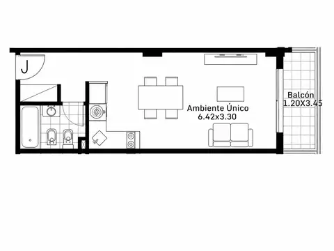 Departamento en Venta de Monoambiente