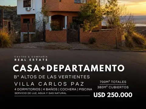Venta Casa De Categoría Con Vista Al Lago Y La Ciudad En Altos De Las Vertientes Villa Carlos Paz