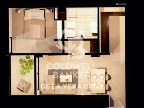 Departamento 2 ambientes con 1 baño