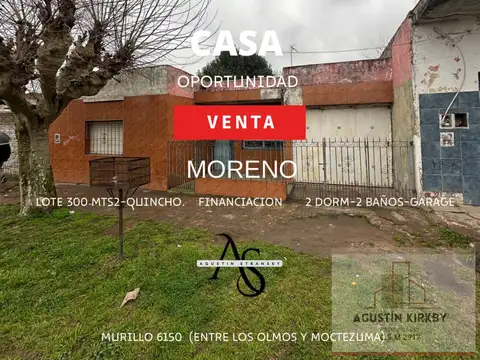 Casa en VENTA- Moreno - 3 ambientes