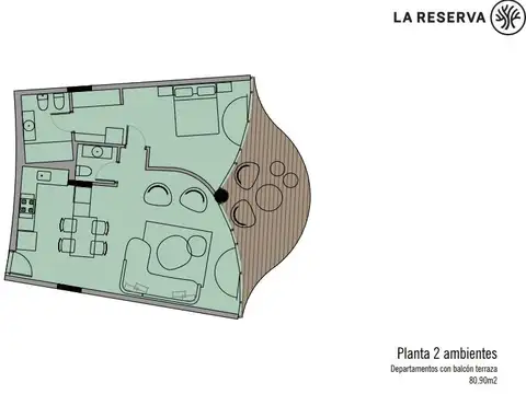 Departamento 3 ambientes con 3 baños