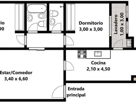 Departamento en Venta de 3 ambientes