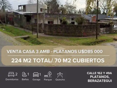 Venta de Casa 3 AMBIENTES Platanos, Berazategui