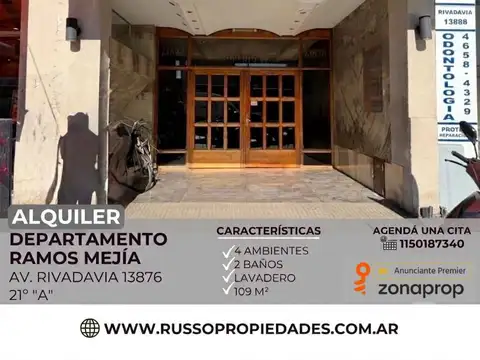 Alquiler Departamento 4 Ambientes - Ramos Mejia