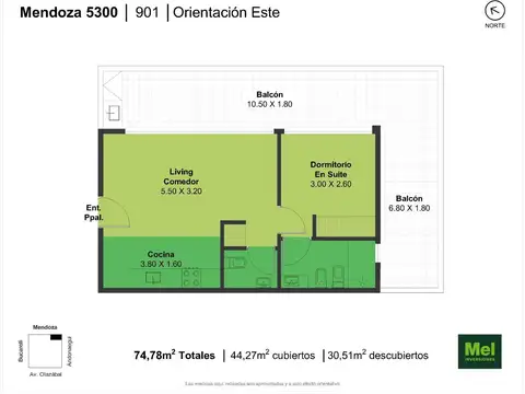 Mendoza 5300, Piso 9