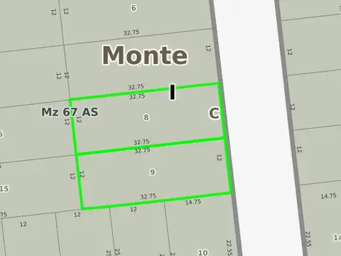 Terreno en Venta 32  mts Fondo