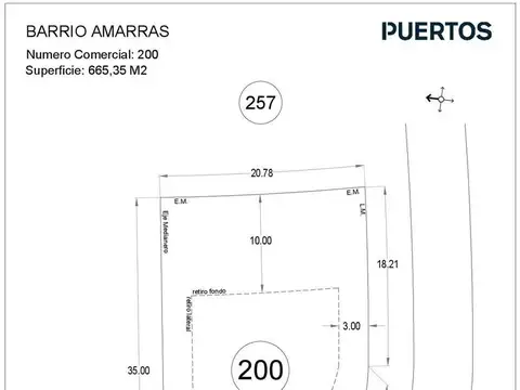 Lote en venta | B° Amarras (N°200) | Puertos del Lago, Escobar