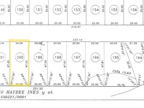Terreno en Venta 47,45  mts Fondo