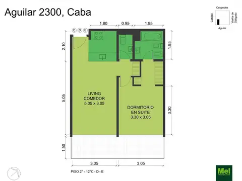 Aguilar 2300, Piso 2