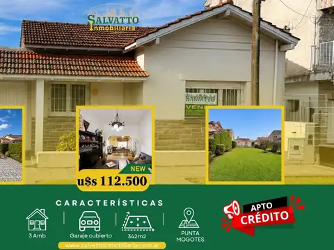 Chalet con jardín parquizado a 2 cuadras del mar