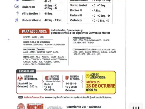 Plan de vivienda de horizonte a la venta adjudicar