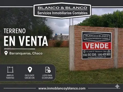 SE VENDE TERRENO EN BARRANQUERAS – CHACO