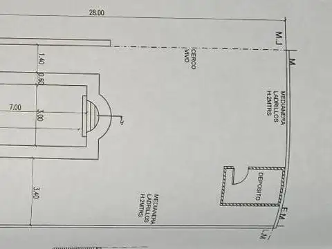 Terreno en Venta 28  mts Fondo