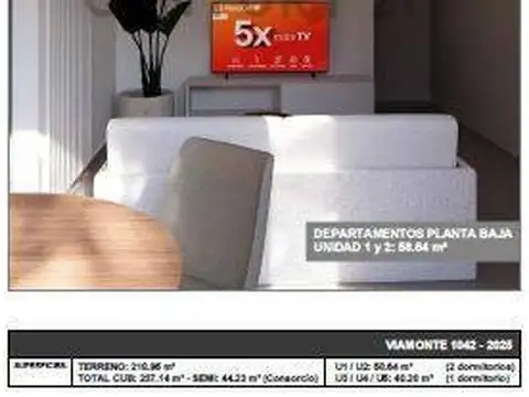 Departamento en Venta de 2 dormitorios