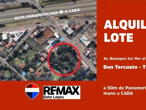 ALQUILER LOTE en Don Torcuato a 50 m  Panamericana
