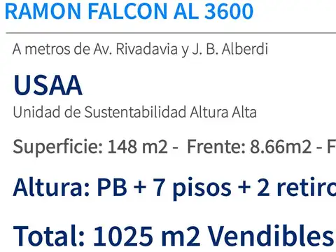 Terreno en Venta 8  mts Frente